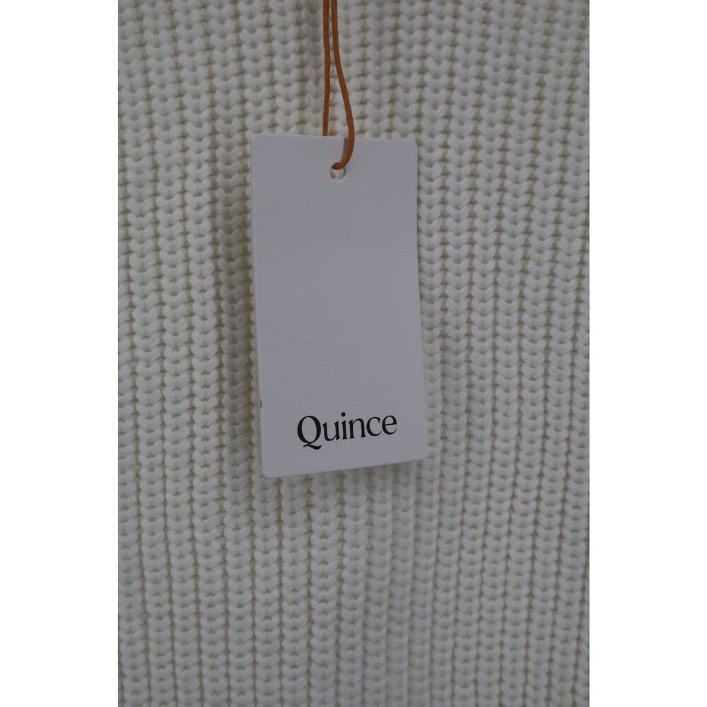 NEW Quince Fisherman Crew Sweater Women's White Ivory Organic Cotton Size M - Picture 4 of 5